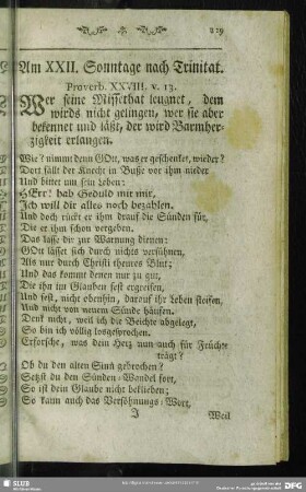 Am XXII. Sonntage nach Trinitat.
