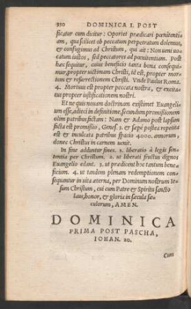Dominica Prima Post Pascha ...