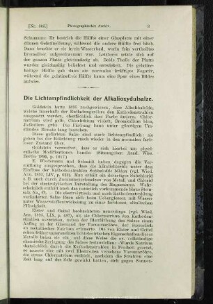 Die Lichtempfindlichkeit der Alkalioxydulsalze