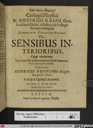 De Sensibus Interioribus