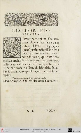 Lector pio salutem
