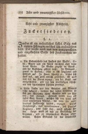 Acht und zwanzigster Abschnitt. Zuckersiederey.