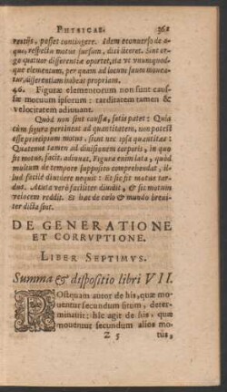 De Generatione Et Corruptione. Liber Septimus.