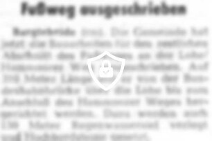 Fußweg ausgeschrieben