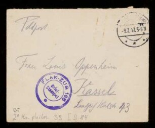 Brief von Franz Rosenzweig an Gertrud Oppenheim