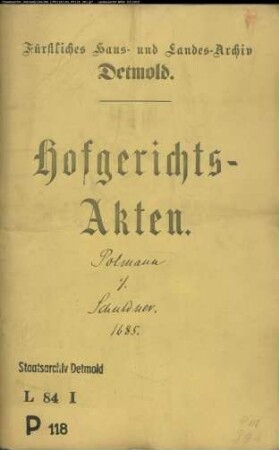 Polmann, Johann zu Bielefeld gegen Meier zu (Nieder-) Barkhausen, Stapelage, Ermgassen, Asemissen und Kons. - Schuldforderung