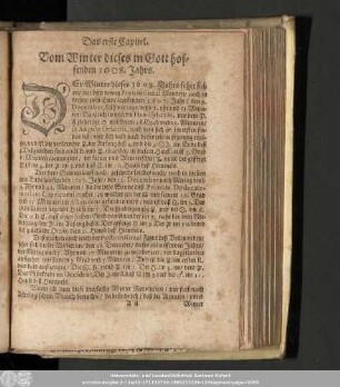 Das erste Capitel. Vom Winter dieses in Gott hoffenden 1608. Jahrs.
