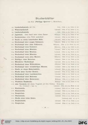 Studienblätter (Nr. 93-140d)
