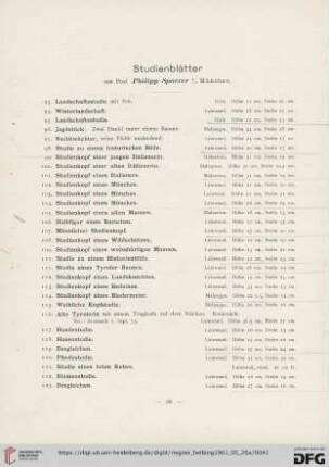 Studienblätter (Nr. 93-140d)