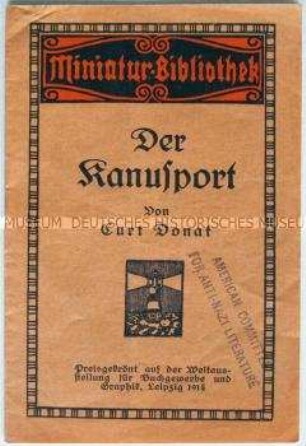 Kommunistische Tarnschrift mit einem Aufsatz von Georgi Dimitroff zur Kriegsvorbereitung der Nazis im Umschlag einer Anleitung für den Kanusport