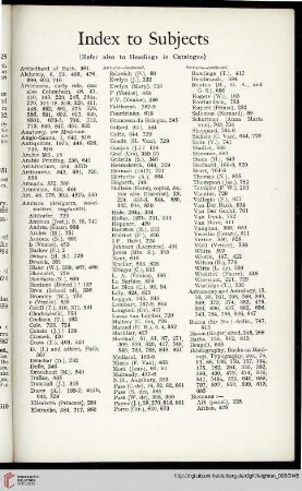 Index to Subjects