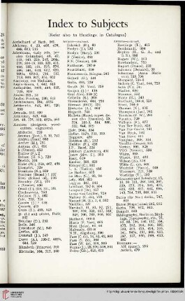Index to Subjects