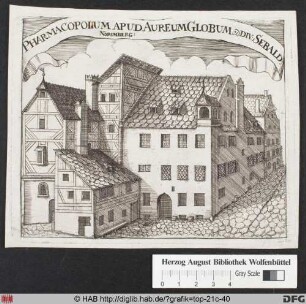 [Nürnberg]: Pharmacopolium apud aureum globum ad div: Sebald: Norimberg.