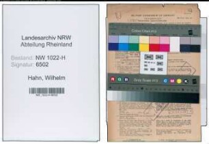 Entnazifizierung Wilhelm Hahn , geb. 01.04.1903 (Verwaltungsangestellter)