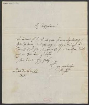 Brief an B. Schott's Söhne : 26.02.1833