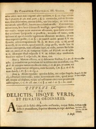 Titulus IX. De Delictis, Iisque Veris, Et Privatis Ordinariis