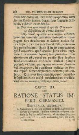 Caput. III. De Ratione Status Imperii Germanici