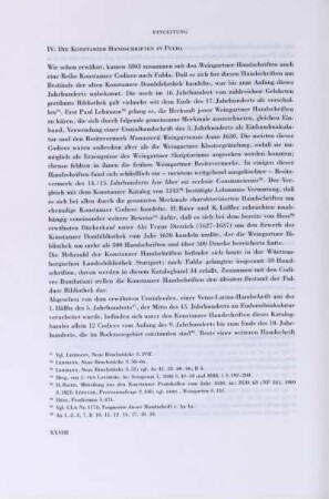 IV. Die Konstanzer Handschriften in Fulda