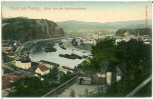 Aussig. Blick von der Ferdinandshöhe elbauf
