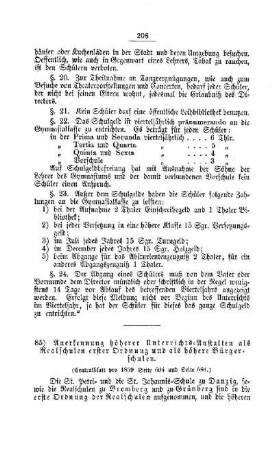 Anerkennung höherer Unterrichts-Anstalten als Realschulen erster Ordnung und als höhere Bürgerschulen : [II. Gymnasien und Realschulen]
