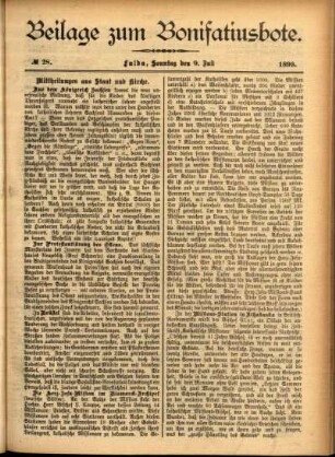 Zweite Ausgabe vom Sonntag, den 09. Juli 1899.