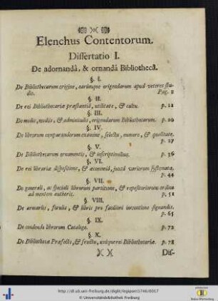 Elenchus Contentorum.
