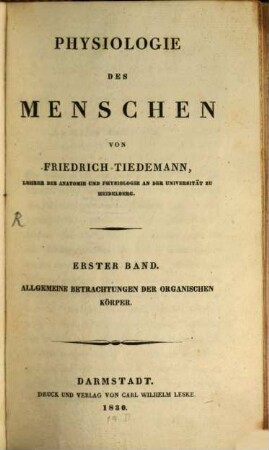 Physiologie des Menschen, 1. Allgemeine Betrachtungen der organischen Körper