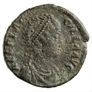 Münze, Aes 2, 25. August 383 bis 28. August 388 n. Chr.