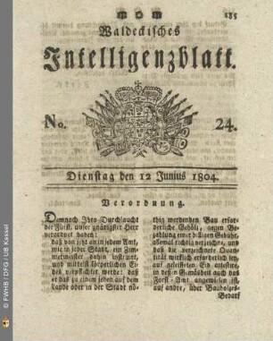 No. 24. Dienstag den 12 Junius 1804
