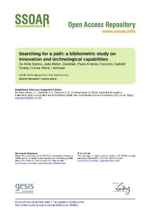 Searching for a path: a bibliometric study on innovation and technological capabilities
