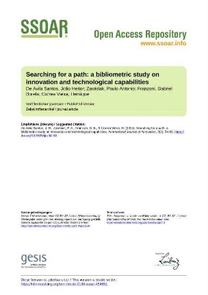 Searching for a path: a bibliometric study on innovation and technological capabilities