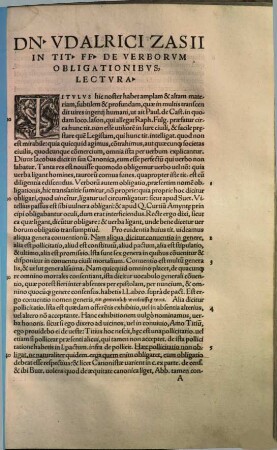 In tit. de verb. obligationib. lectura