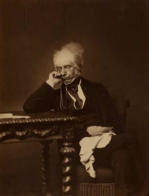 Friedrich Haase als Chevalier von Rocheferrier in "Eine Partie Piquet" - aus einer Mappe für Chéri Maurice "zu seinem fünfzigjährigen Directorial-Jubiläum" am Thalia Theater zu Hamburg
