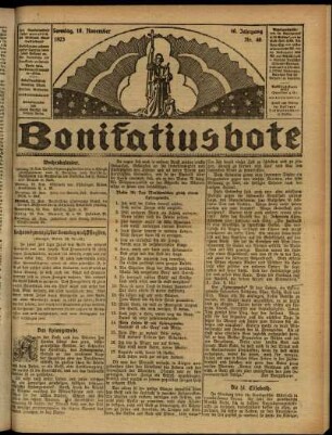 Ausgabe vom Sonntag, den 18. November 1923.