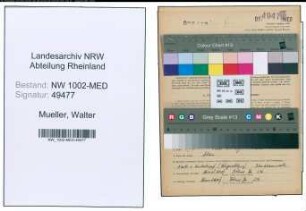 Entnazifizierung Walter Mueller , geb. 02.01.1899 (Zahnarzt)