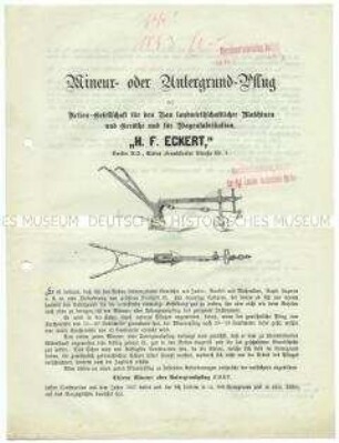 Mineur- oder Untergrund-Pflug