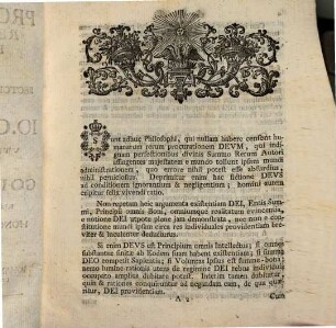 Providentia divina res singulares curans e natura Dei et mundi adstructa