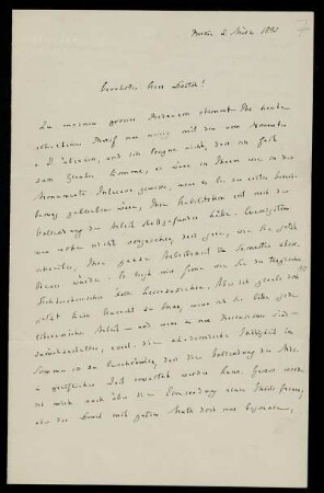 Nr. 7: Brief von Georg Waitz an Edward Schröder, Berlin, 2.3.1885