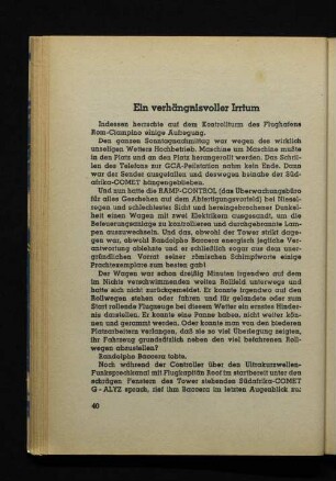 Ein verhängnisvoller Irrtum
