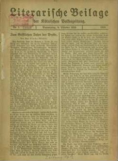 Literarische Beilage der Kölnischen Volkszeitung. 1904-1925