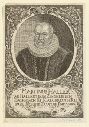 Martin (VI.) Haller, Erster Duumvir; geb. 1551; gest. 1617