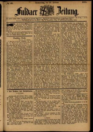 Ausgabe vom Donnerstag, den 26. Februar 1885.