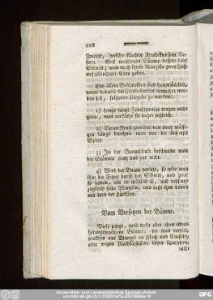 Vom Versetzen der Bäume.