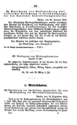 Anrechnung der schriftlichen Hausarbeit für eine Wiederholung der Mittelschullehrerprüfung : [G. Mittelschulen]