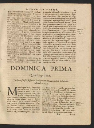 Dominica Prima Quadragesimae.