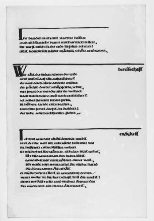 Schriftprobe anhand der Maximin-Gedichte von Stefan George