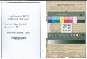 Entnazifizierung Erich Hoenneknoevel , geb. 29.11.1896 (Baurat)