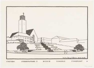 Städtebau, Stegreifaufgabe 5 Wintersemester 1931/32: Perspektivische Ansicht
