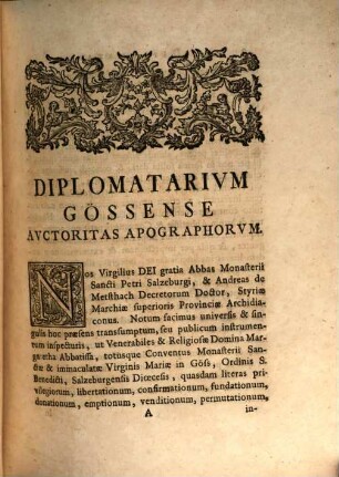 Diplomataria. Sacra. Dvcatvs. Styriae, 1