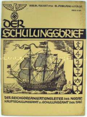 Monatsheft zur Schulung von NSDAP-Funktionären u.a. über Dr. Carl Peters und die deutsche Kolonialpolitik